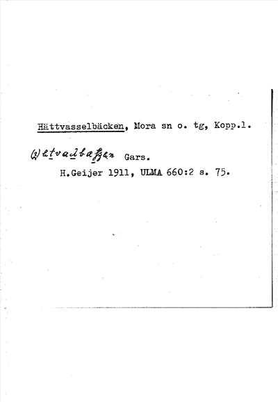 Bild på arkivkortet för arkivposten Hättvasselbäcken