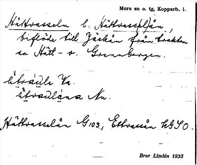 Bild på arkivkortet för arkivposten Hättvasseln l. Hästvass(el)ån