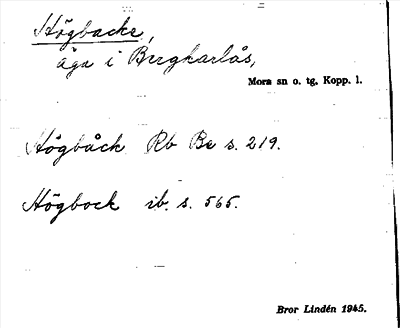 Bild på arkivkortet för arkivposten Högbacke