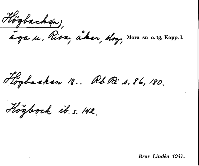 Bild på arkivkortet för arkivposten Högbacke(n)