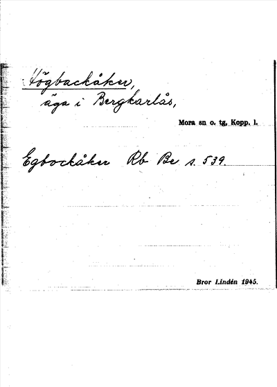 Bild på arkivkortet för arkivposten Högbackåker