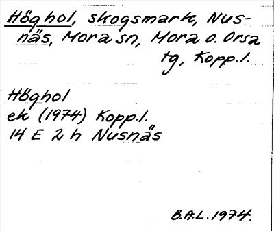 Bild på arkivkortet för arkivposten Höghol