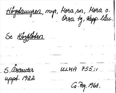 Bild på arkivkortet för arkivposten Högstamyren