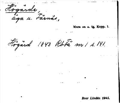 Bild på arkivkortet för arkivposten Högärde