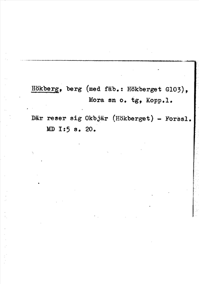 Bild på arkivkortet för arkivposten Hökberg