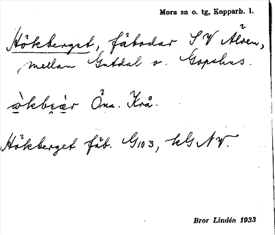 Bild på arkivkortet för arkivposten Hökberget