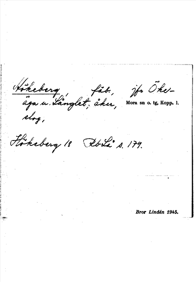 Bild på arkivkortet för arkivposten Hökeberg