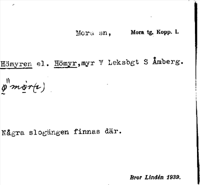 Bild på arkivkortet för arkivposten Hömyren, el. Hömyr