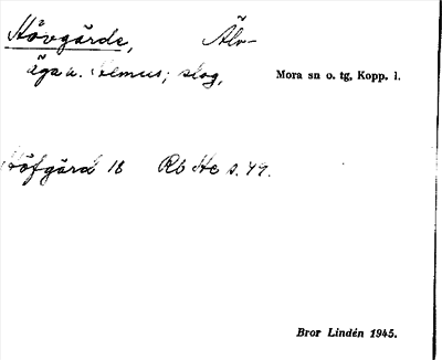 Bild på arkivkortet för arkivposten Hövgärde