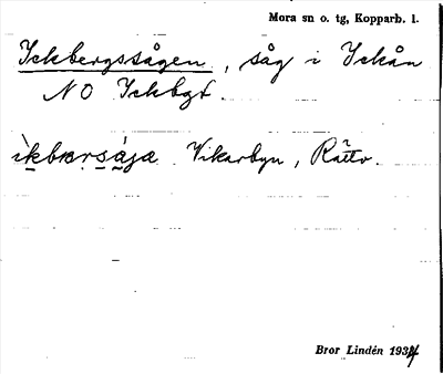 Bild på arkivkortet för arkivposten Ickbergssågen