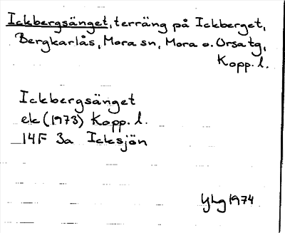 Bild på arkivkortet för arkivposten Ickbergsänget