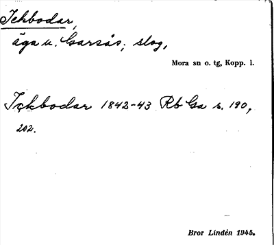 Bild på arkivkortet för arkivposten Ickbodar