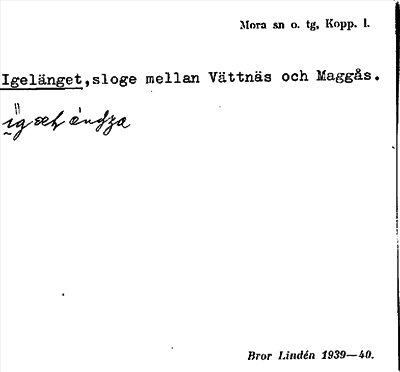 Bild på arkivkortet för arkivposten Igelänget