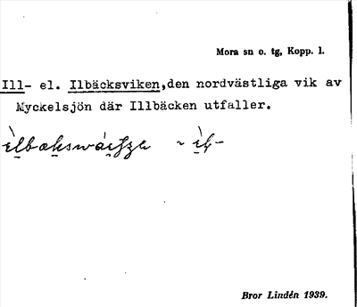 Bild på arkivkortet för arkivposten Illbäcksviken el. Ilbäcksviken
