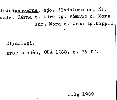 Bild på arkivkortet för arkivposten Indnässjöarna