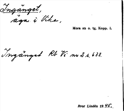 Bild på arkivkortet för arkivposten Ingänget