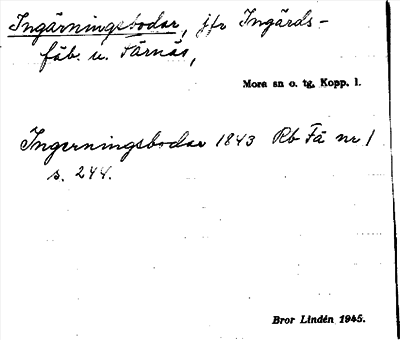Bild på arkivkortet för arkivposten Ingärningsbodar