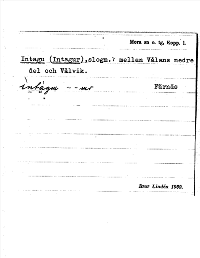 Bild på arkivkortet för arkivposten Intagu (Intagur)