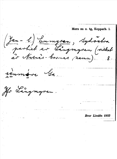 Bild på arkivkortet för arkivposten (Jenmyren l.) Enmyren