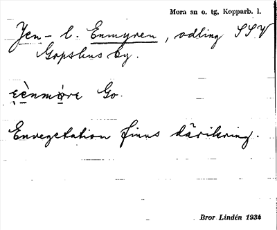 Bild på arkivkortet för arkivposten Jenmyren l. Enmyren