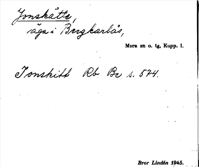 Bild på arkivkortet för arkivposten Jonskätte