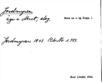 Bild på arkivkortet för arkivposten Jordmyren