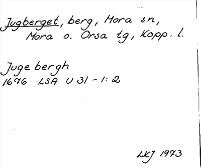 Bild på arkivkortet för arkivposten Jugberget