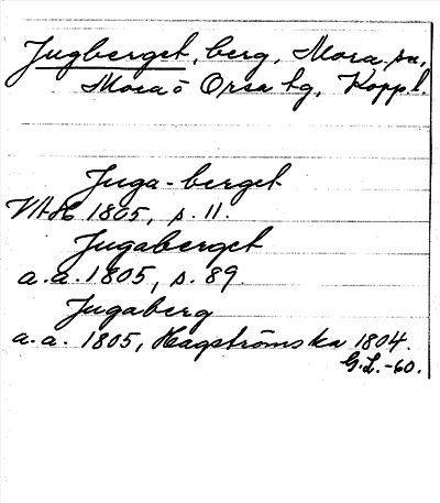 Bild på arkivkortet för arkivposten Jugberget