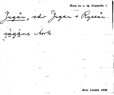 Bild på arkivkortet för arkivposten Jugån