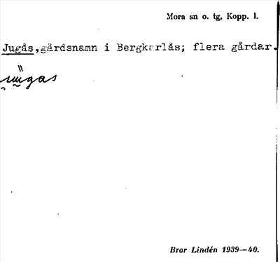 Bild på arkivkortet för arkivposten Jugås