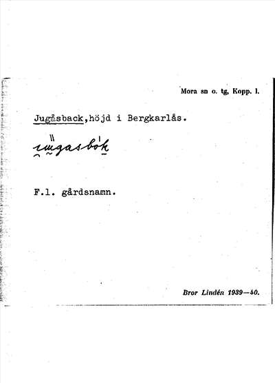 Bild på arkivkortet för arkivposten Jugåsback