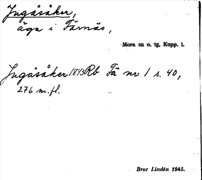 Bild på arkivkortet för arkivposten Jugåsåker