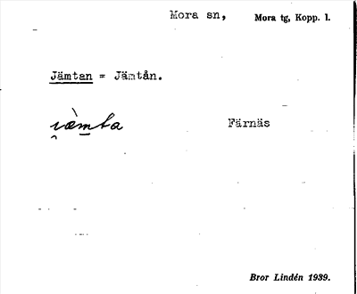 Bild på arkivkortet för arkivposten Jämtan