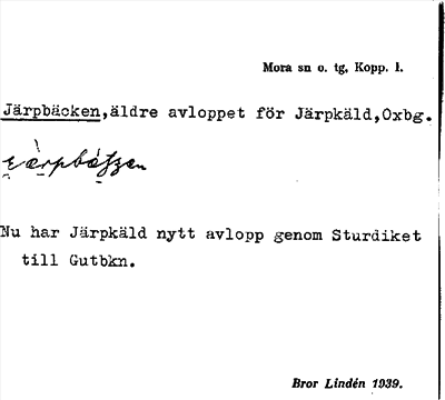 Bild på arkivkortet för arkivposten Järpbäcken