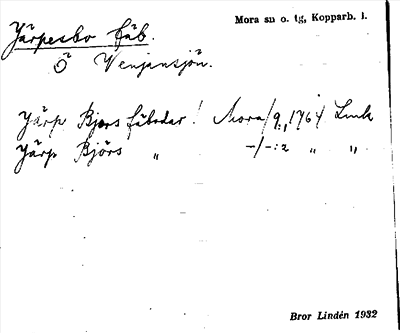 Bild på arkivkortet för arkivposten Järpesbo fäb.