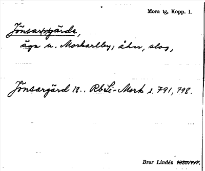 Bild på arkivkortet för arkivposten Jönsar(v)gärde
