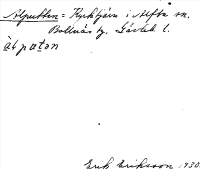 Bild på arkivkortet för arkivposten Alputten