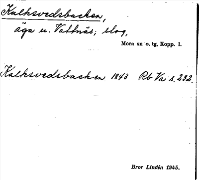 Bild på arkivkortet för arkivposten Kalksvedsbacken