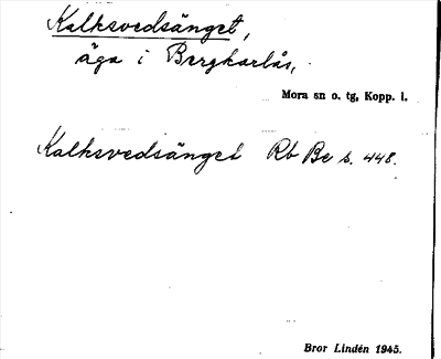 Bild på arkivkortet för arkivposten Kalksvedsänget