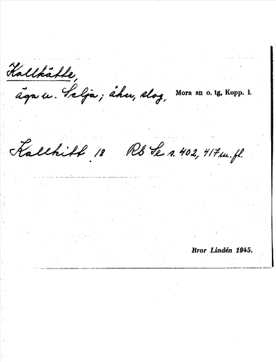Bild på arkivkortet för arkivposten Kallkätte