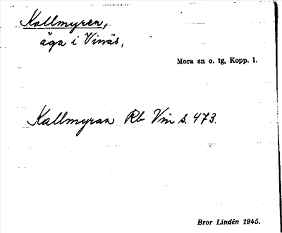 Bild på arkivkortet för arkivposten Kallmyren