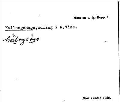 Bild på arkivkortet för arkivposten Kallongshaga