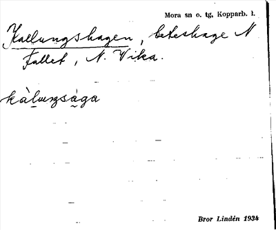 Bild på arkivkortet för arkivposten Kallungshagen