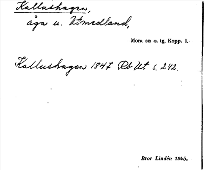 Bild på arkivkortet för arkivposten Kallushagen