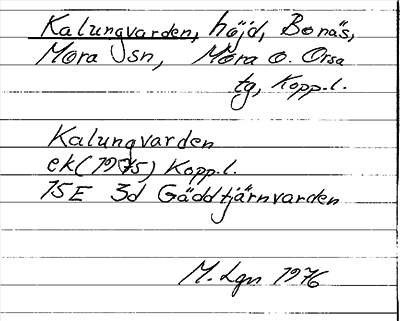 Bild på arkivkortet för arkivposten Kalungvarden