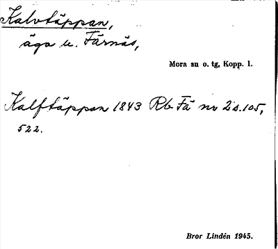 Bild på arkivkortet för arkivposten Kalvtäppan
