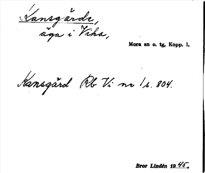 Bild på arkivkortet för arkivposten Kansgärde