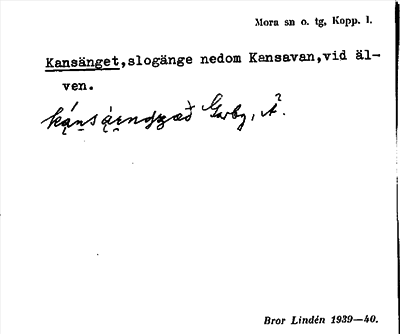 Bild på arkivkortet för arkivposten Kansänget