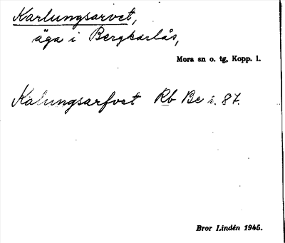 Bild på arkivkortet för arkivposten Karlungsarvet