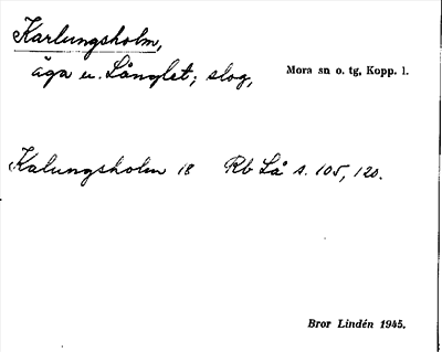 Bild på arkivkortet för arkivposten Karlungsholm